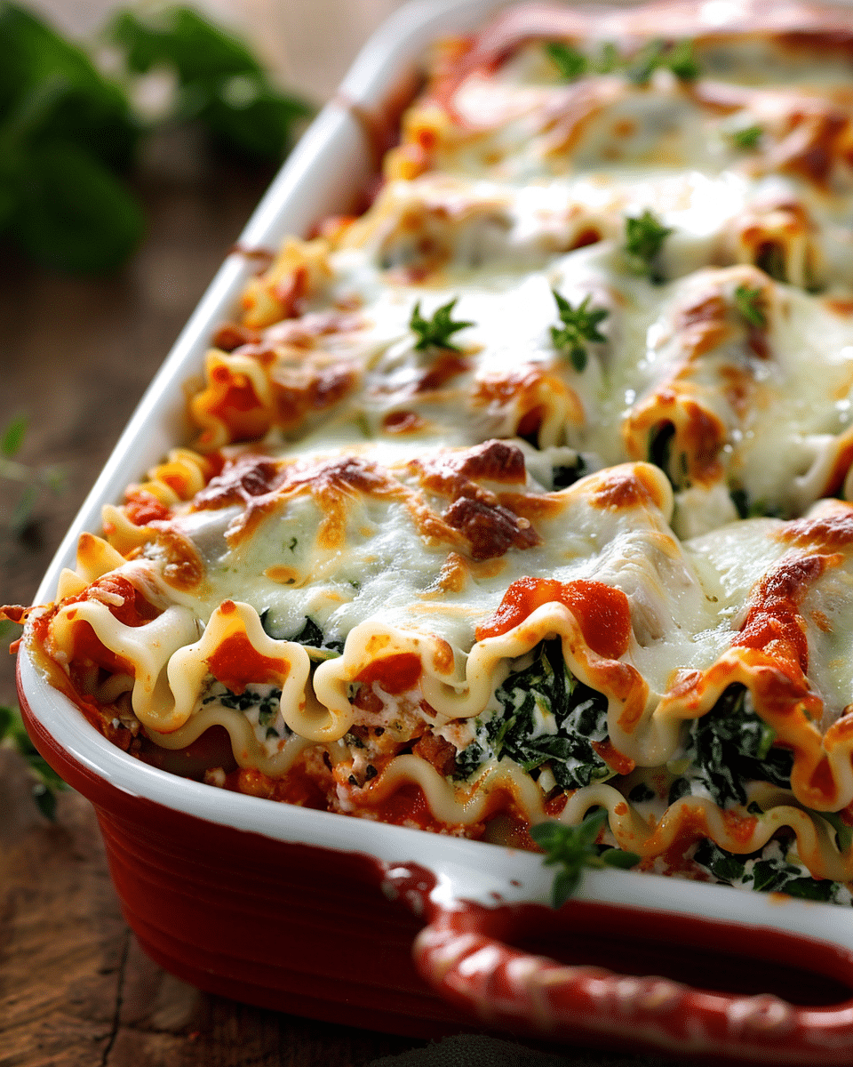 Spinach Lasagna Roll Ups Recipe