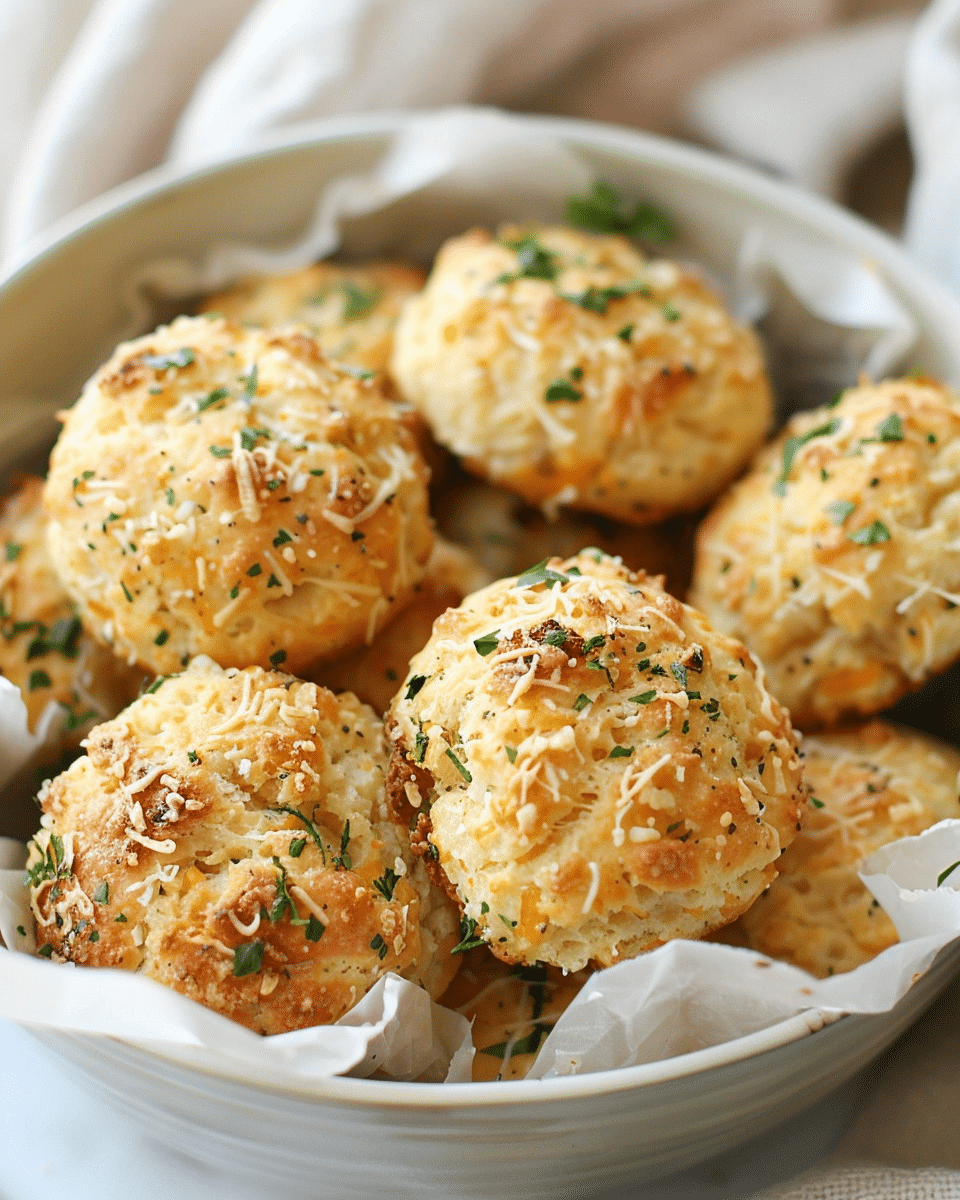Keto Cheddar Garlic Biscuits
