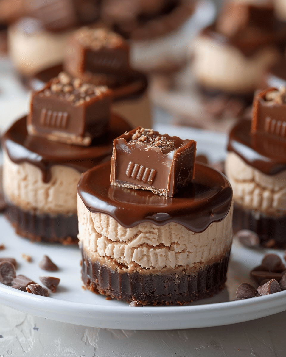 Reese’s Peanut Butter Chocolate Mini Cheesecakes