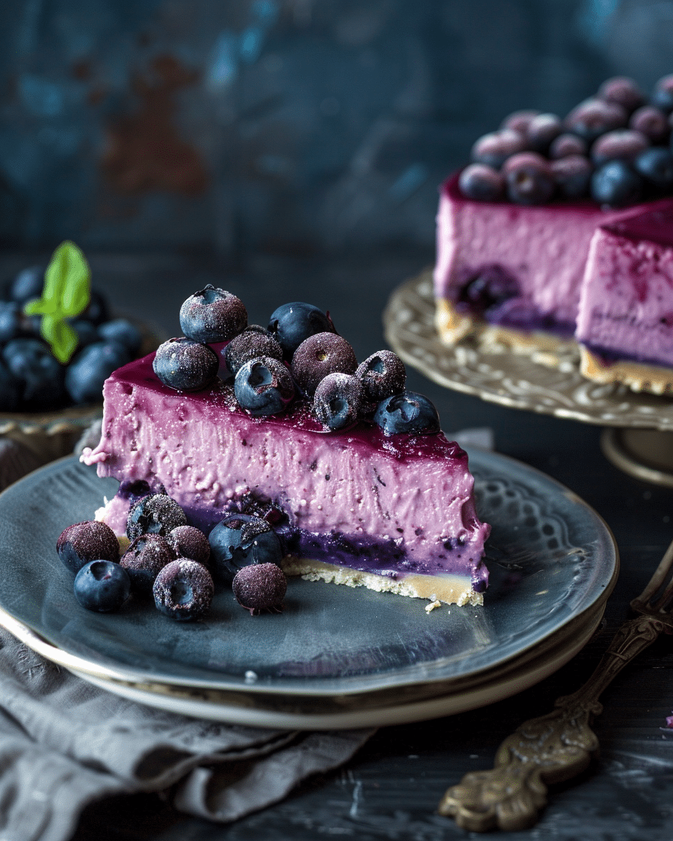 Lighter Blueberry Cheesecake
