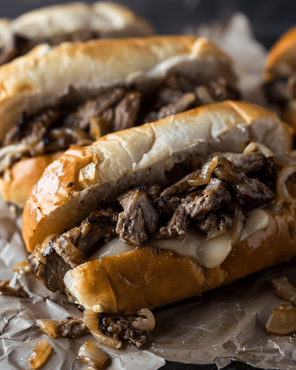 Philly Cheesesteak Sliders on Hawaiian Rolls