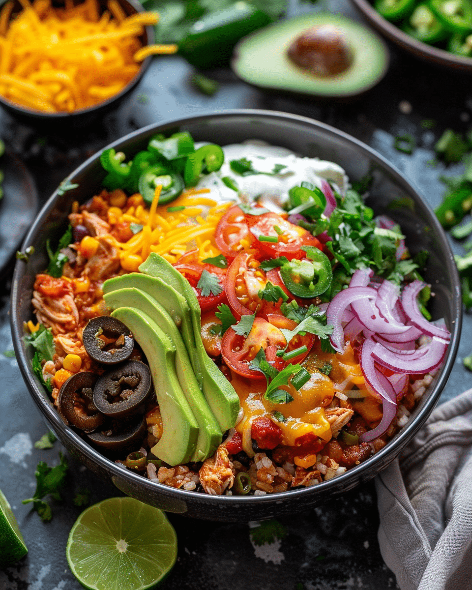 Keto Chicken Enchilada Bowls