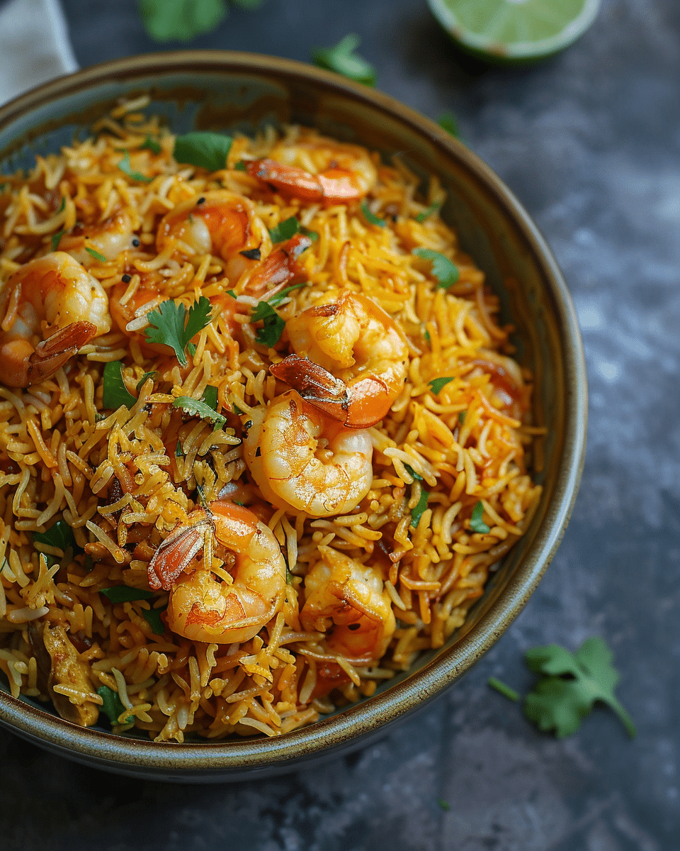Instant Pot Shrimp Biryani Recipe