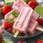 Strawberry Lime Yogurt Popsicles
