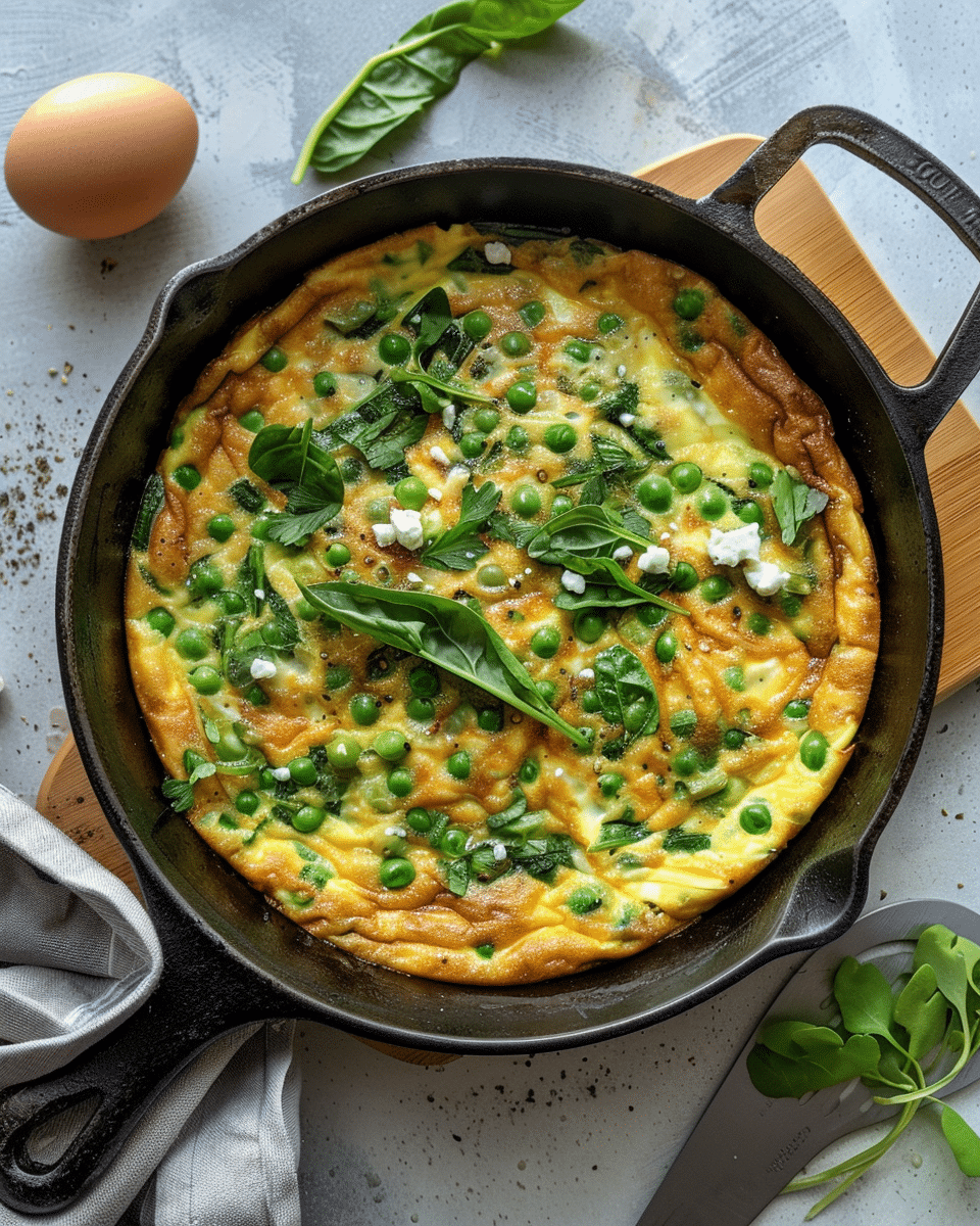 Feta Pea Frittata (Easy High Protein Recipe)