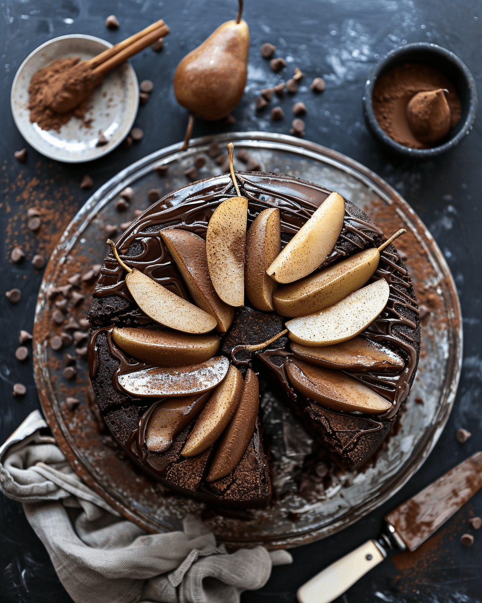 Chocolate Cake with Pears