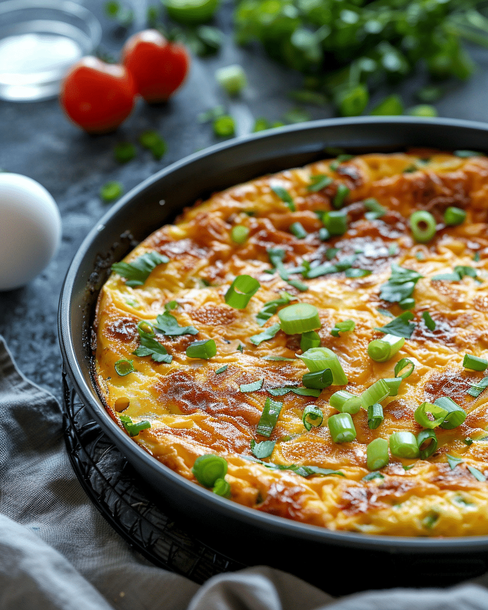 High Protein Roasted Shallot Cheddar Frittata