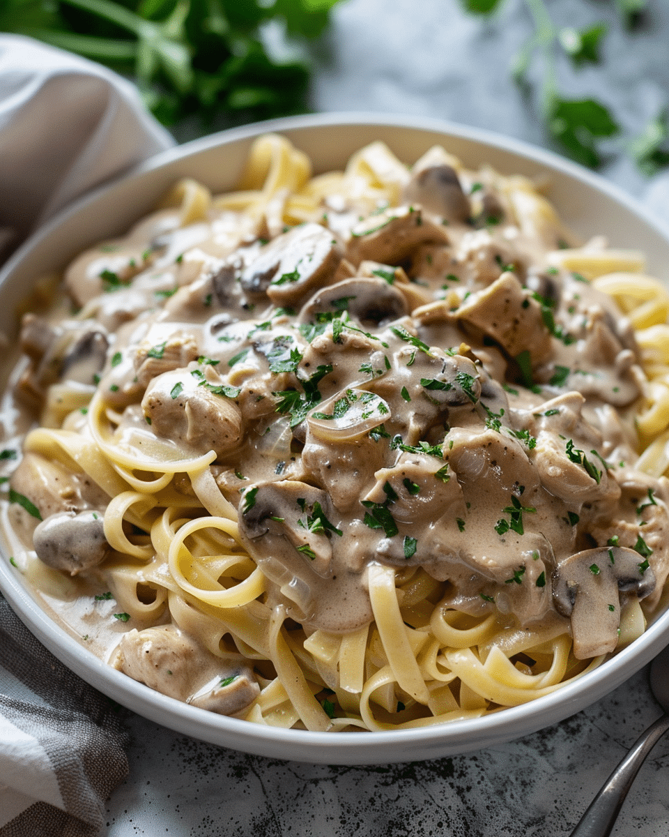 Creamy Chicken Stroganoff (Keto)