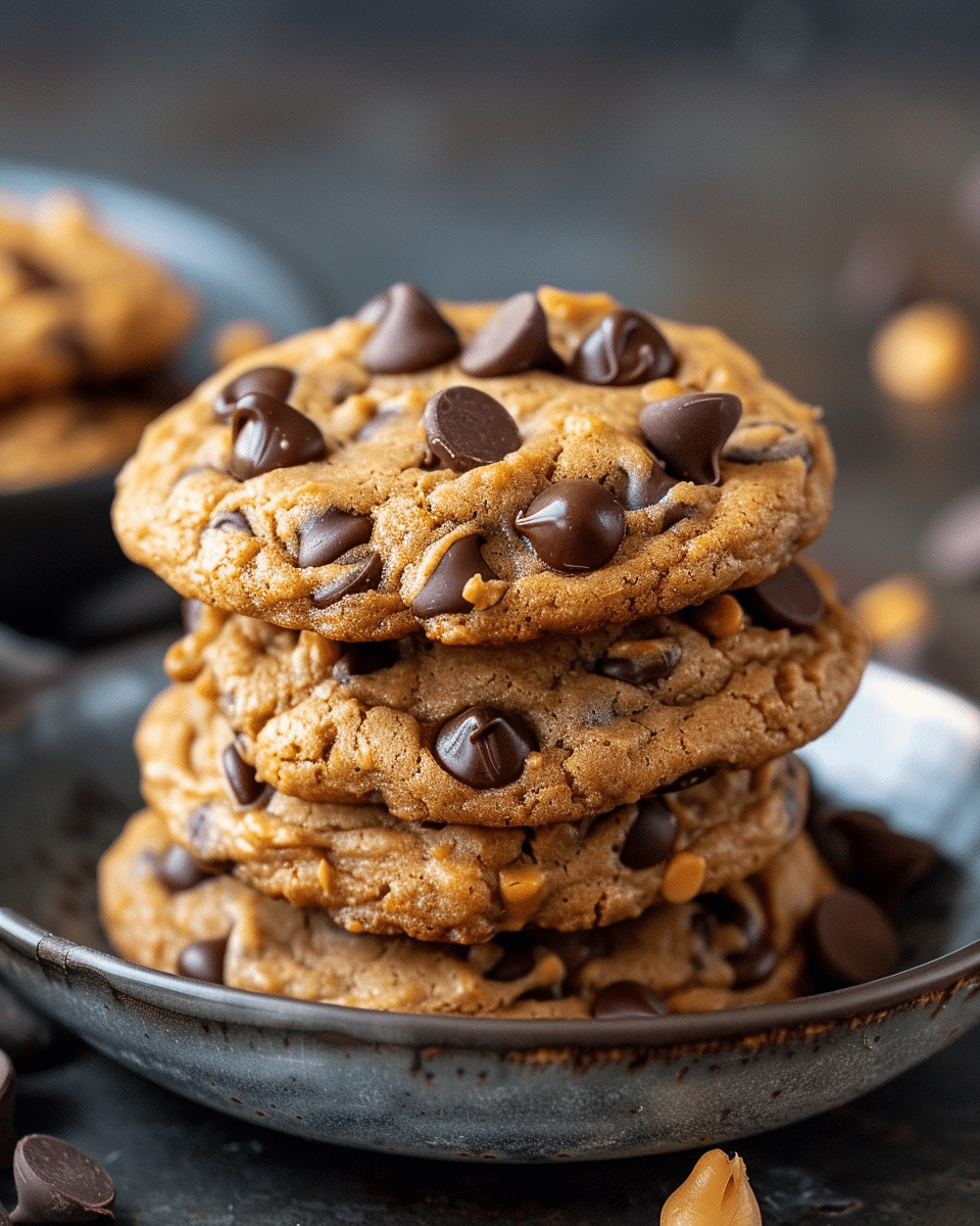 Peanut Butter Chocolate Chip Banana Cookies