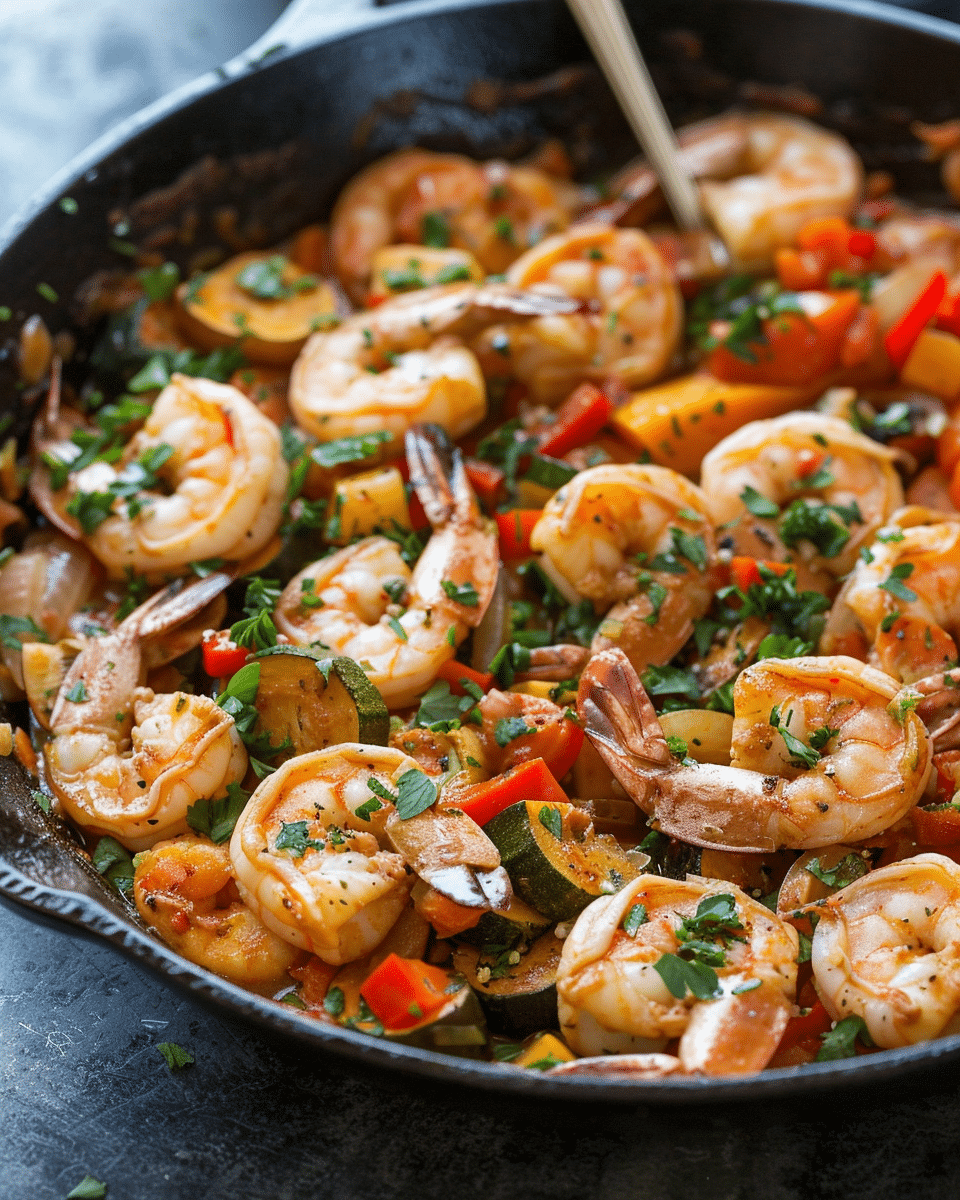 Shrimp and Vegetables Skillet