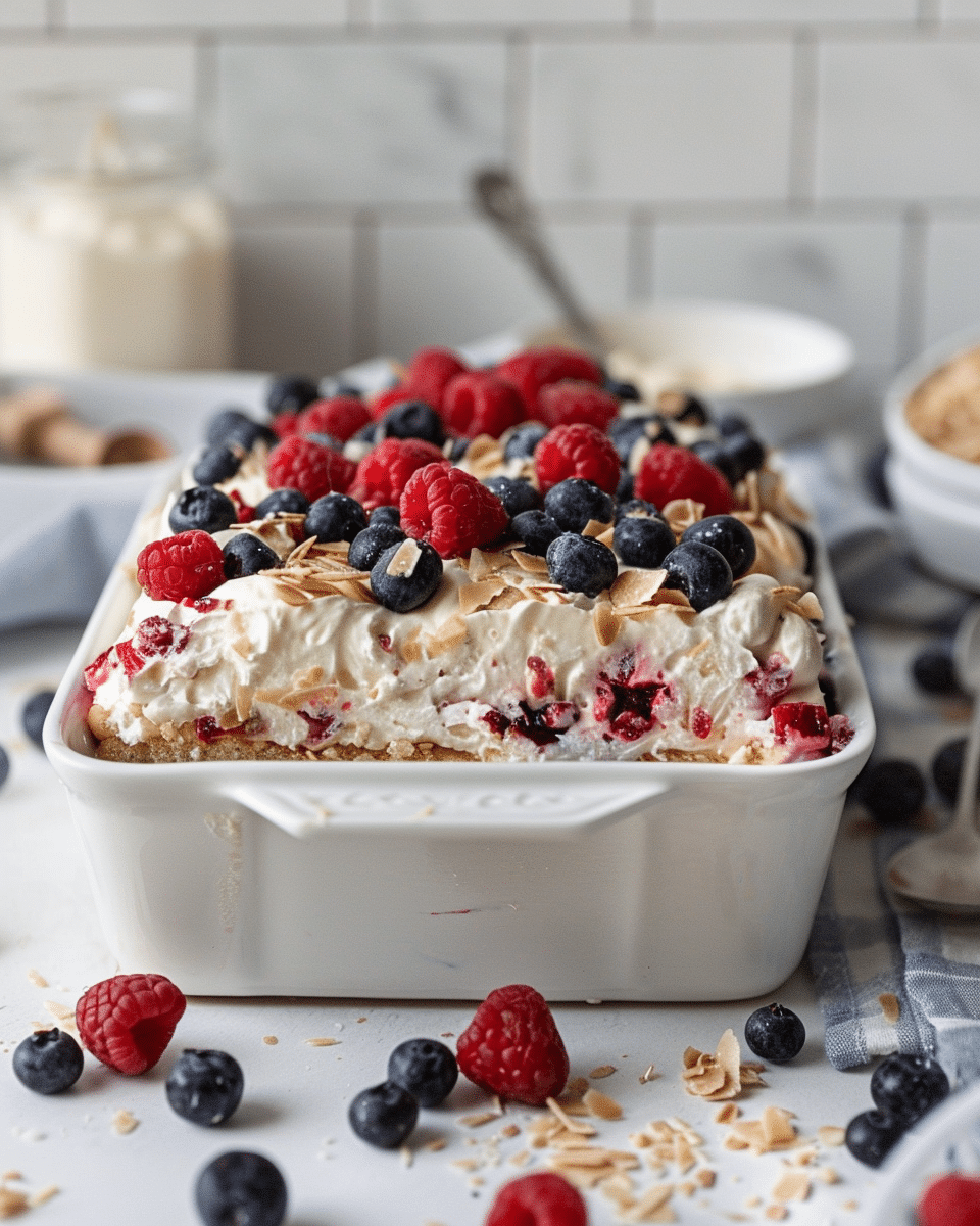 Easy Red White and Blue Dump Cake