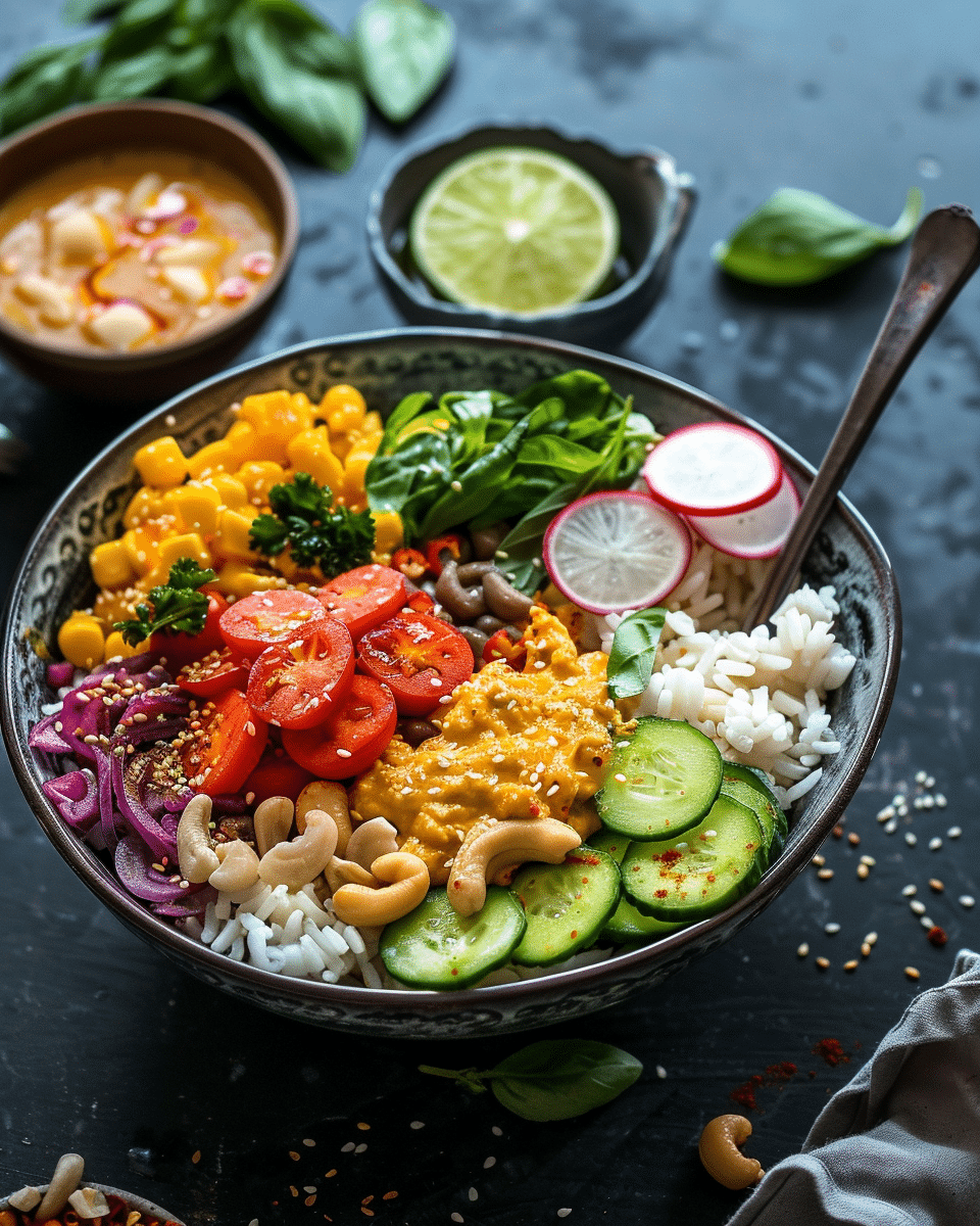 Curried Satay Veggie Bowls