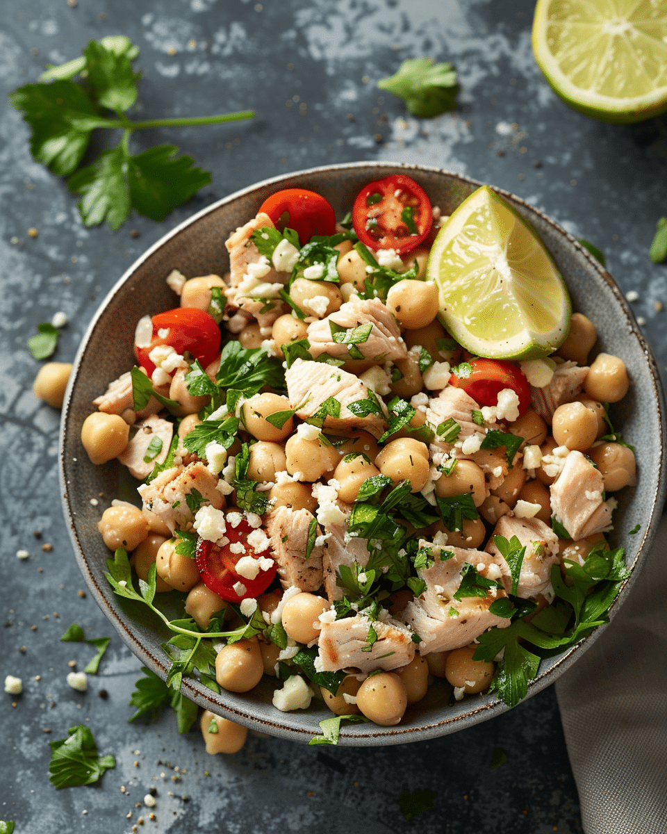 Feta Chickpea Tuna Salad