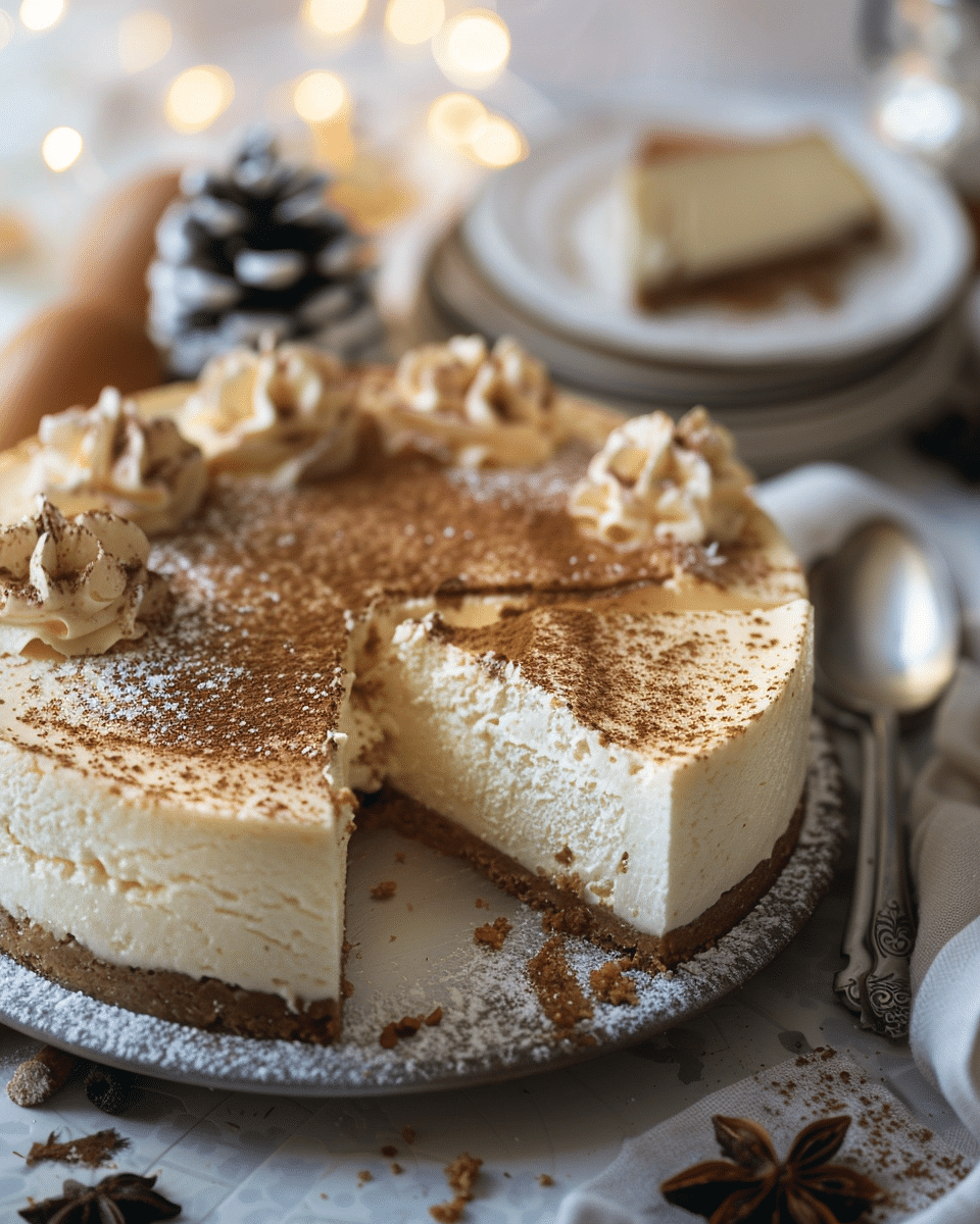 Keto Egg Nog Cheesecake