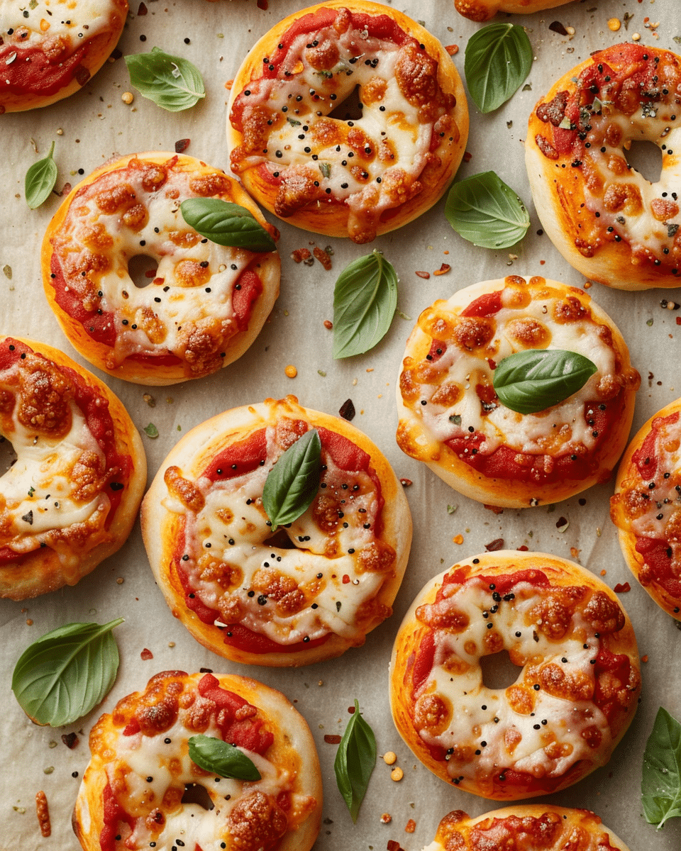 Easy Mini Pizza Bagels with Mozzarella