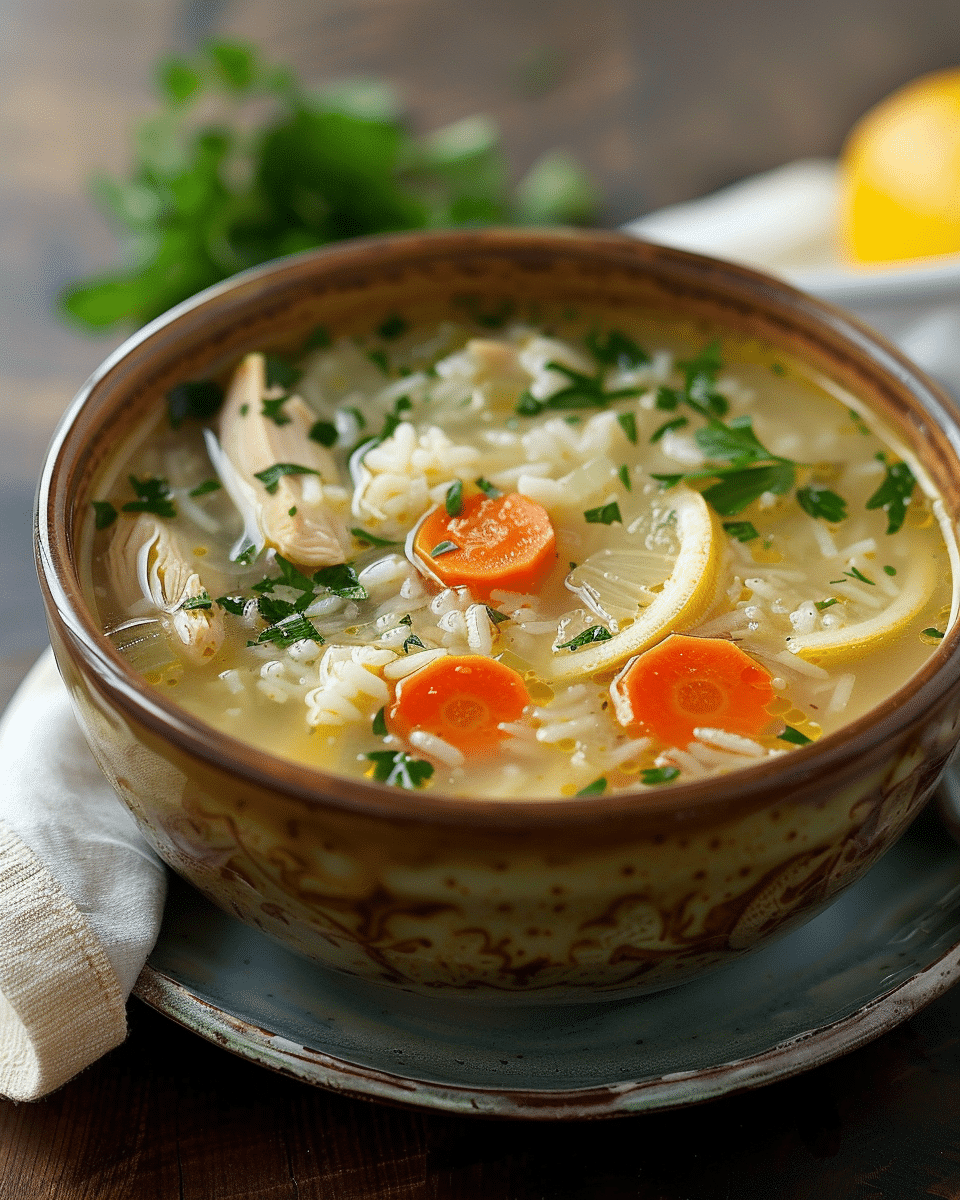 Greek Lemon Chicken Soup With Rice