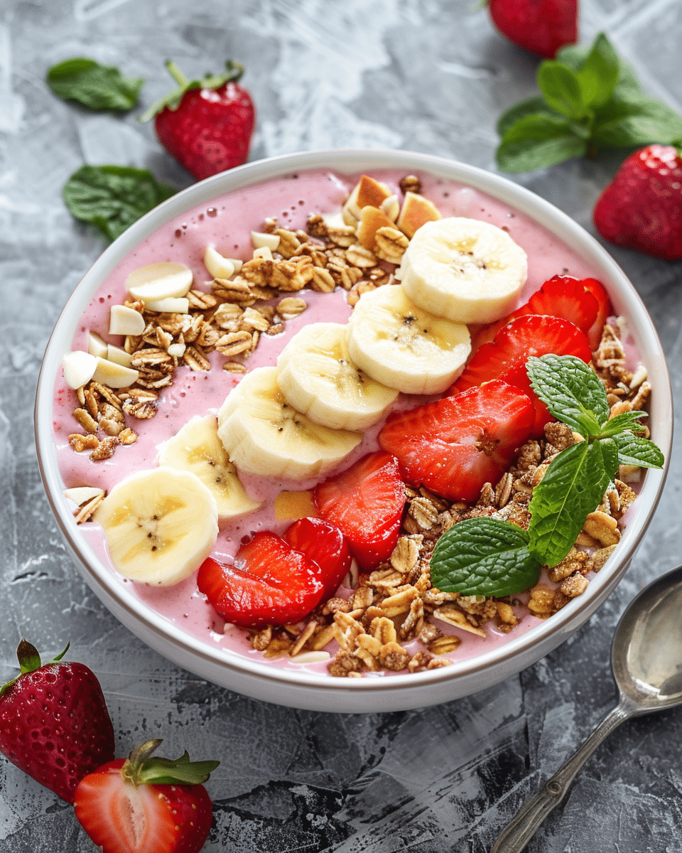 Strawberry Banana Smoothie Bowl Recipe