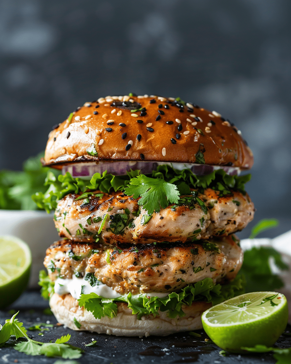 Cilantro Lime Chicken Burgers