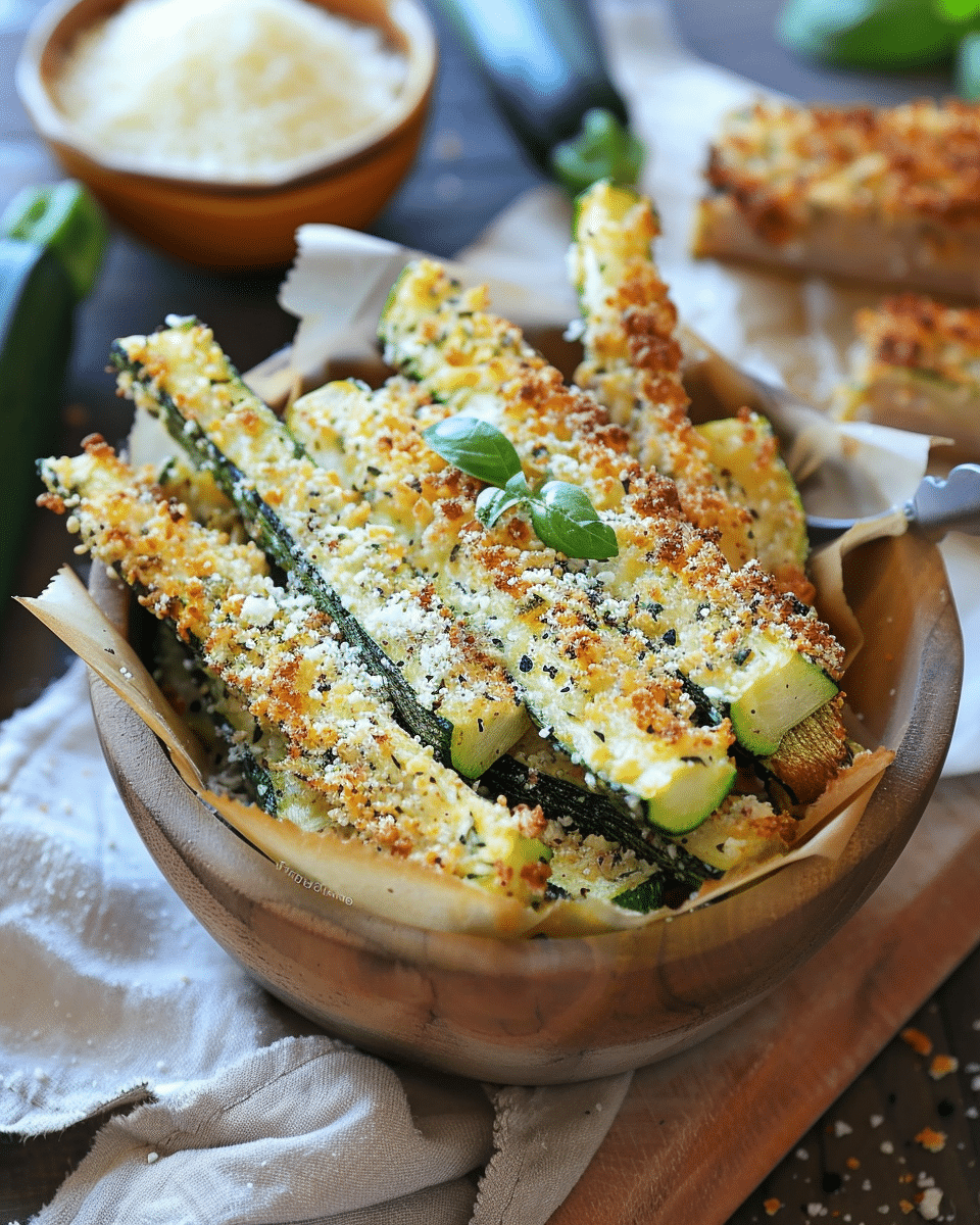 Crispy Baked Zucchini Fries with Parmesan