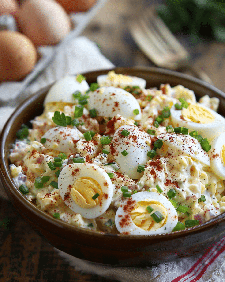Creamy Classic American Potato Salad Recipe with Hard Boiled Eggs