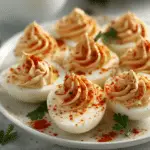 Flavorful Red White Blue Deviled Eggs Recipe Easy Homemade with Beet and Bleu Cheese