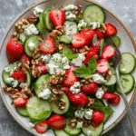 Strawberry Cucumber Salad with Walnuts and Goat Cheese