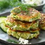 Crispy Zucchini Fritters with Feta and Fresh Dill