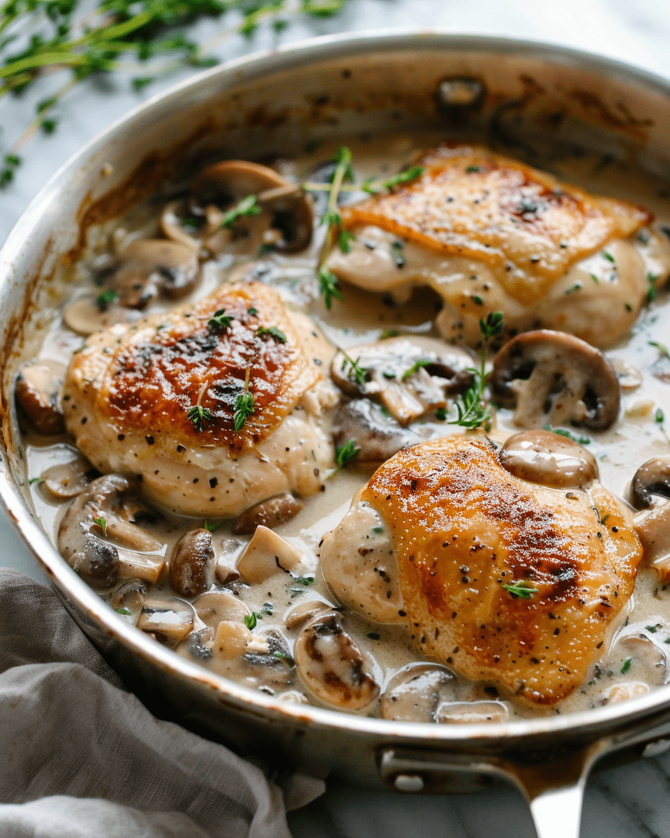 Creamy Chicken and Mushroom One Pan Casserole Recipe