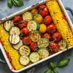 Meal Prep Roasted Tomatoes, Corn, and Zucchini