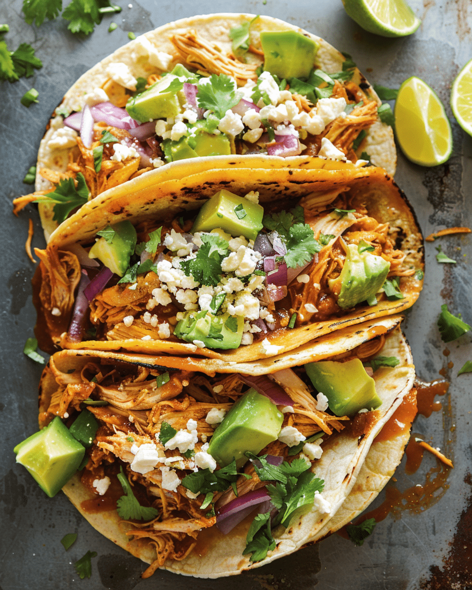 Fiesta Slow Cooker Shredded Chicken Tacos