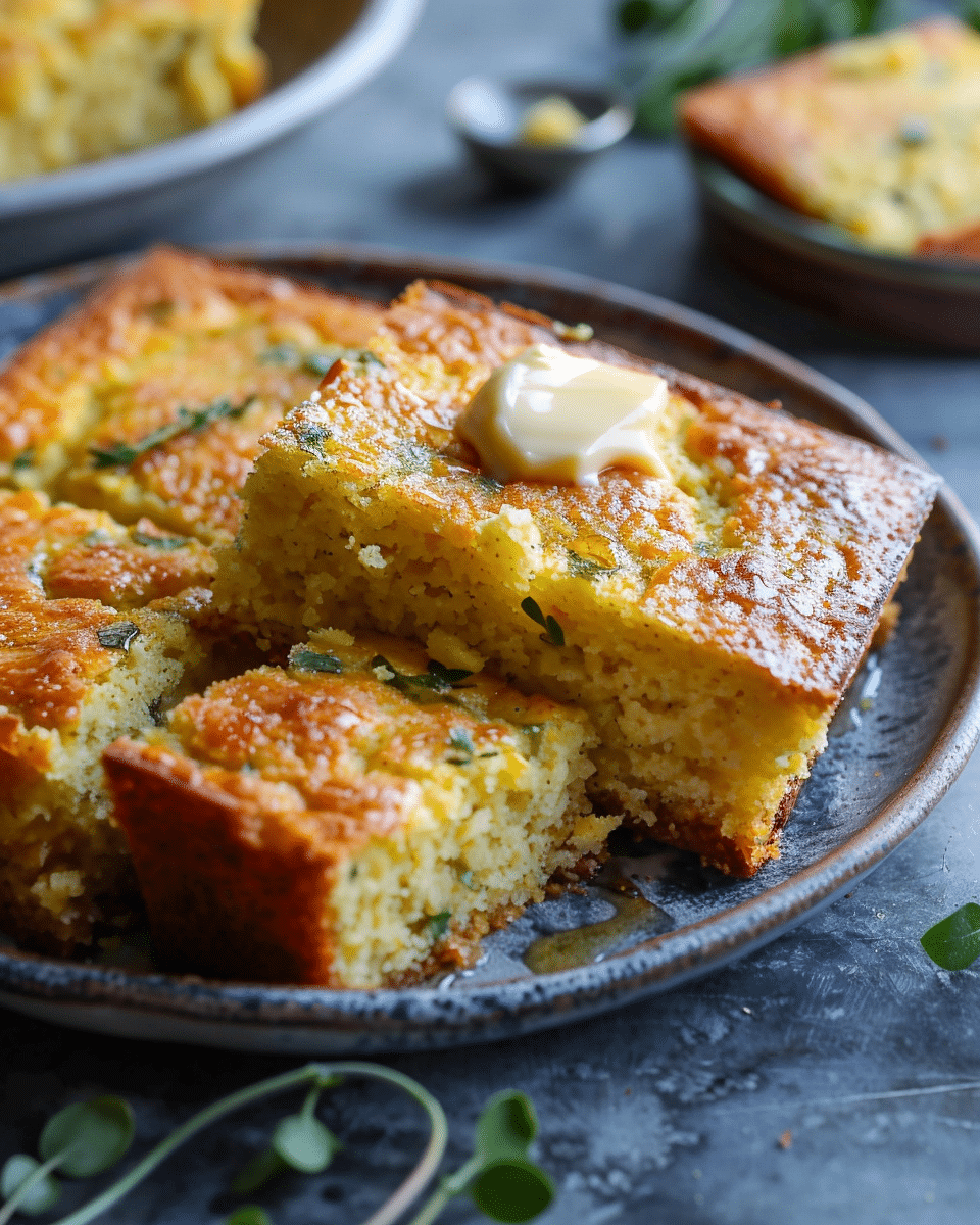 Skillet Hatch Chile Cornbread with Hatch Chile Honey Butter