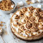 S’mores Cheesecake with Toasted Marshmallow Meringue