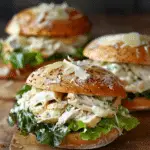 Slow Cooker Chicken Caesar Sandwiches