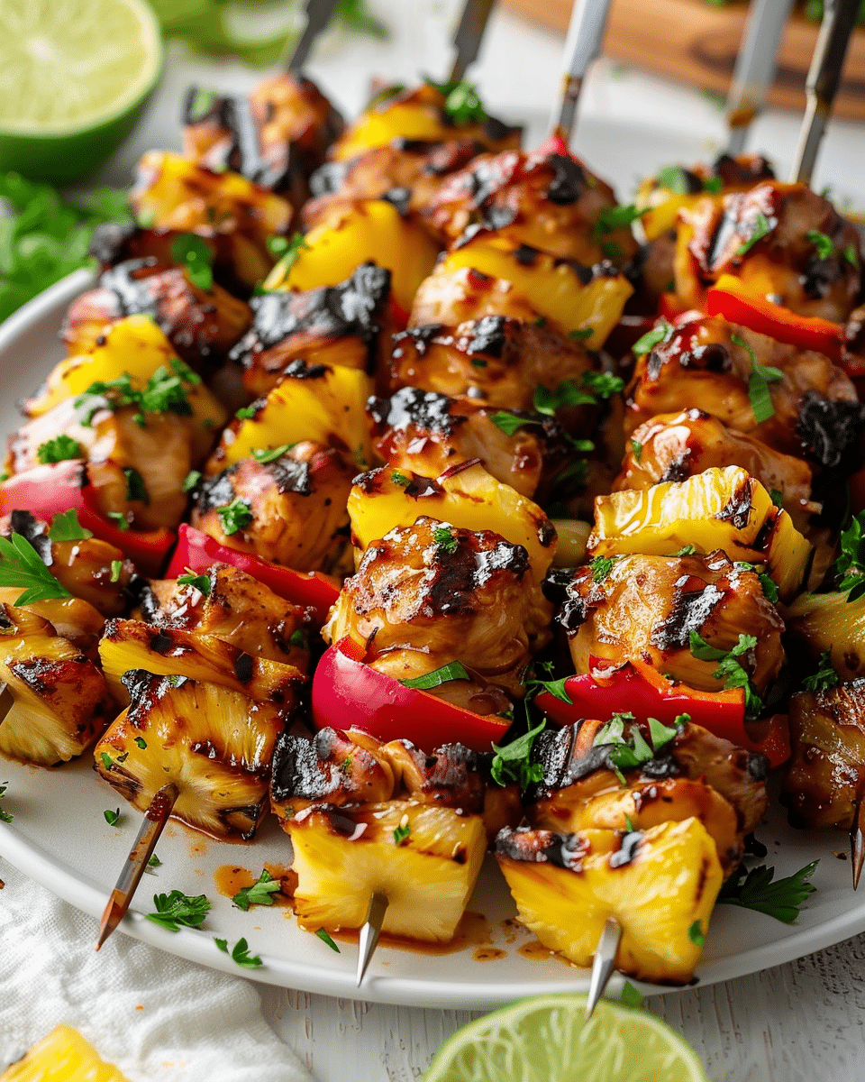 Easy Hawaiian Teriyaki Chicken Kabobs Recipe (video)