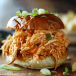 Slow Cooker Buffalo Chicken Sandwiches