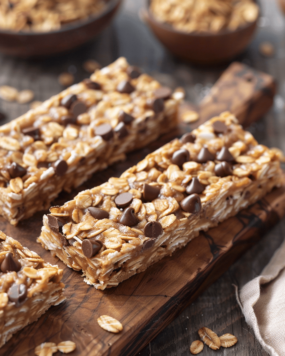 No Bake Chocolate Chip Granola Bars