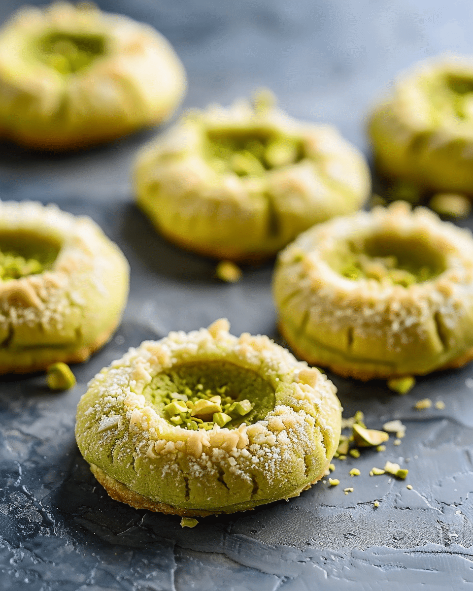 Pistachio Thumbprint Cookies (No-Bake, Vegan, Gluten-Free)