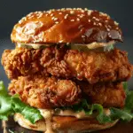 Fried Chicken Sandwiches with Honey Mustard Sauce