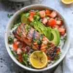 Air Fryer Salmon Bowls with Avocado Orange Salsa
