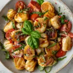 Crispy gnocchi Caprese salad