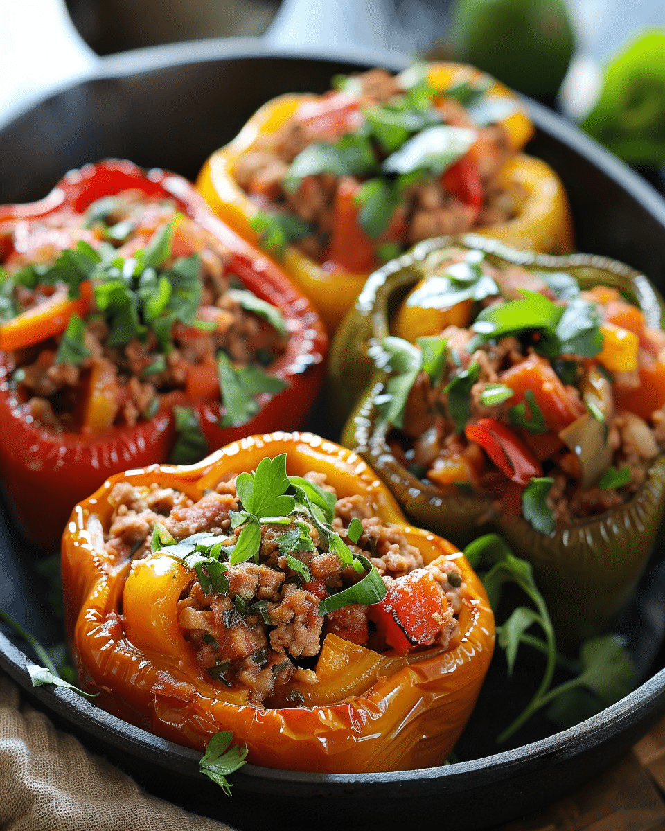 Ground Turkey Stuffed Peppers