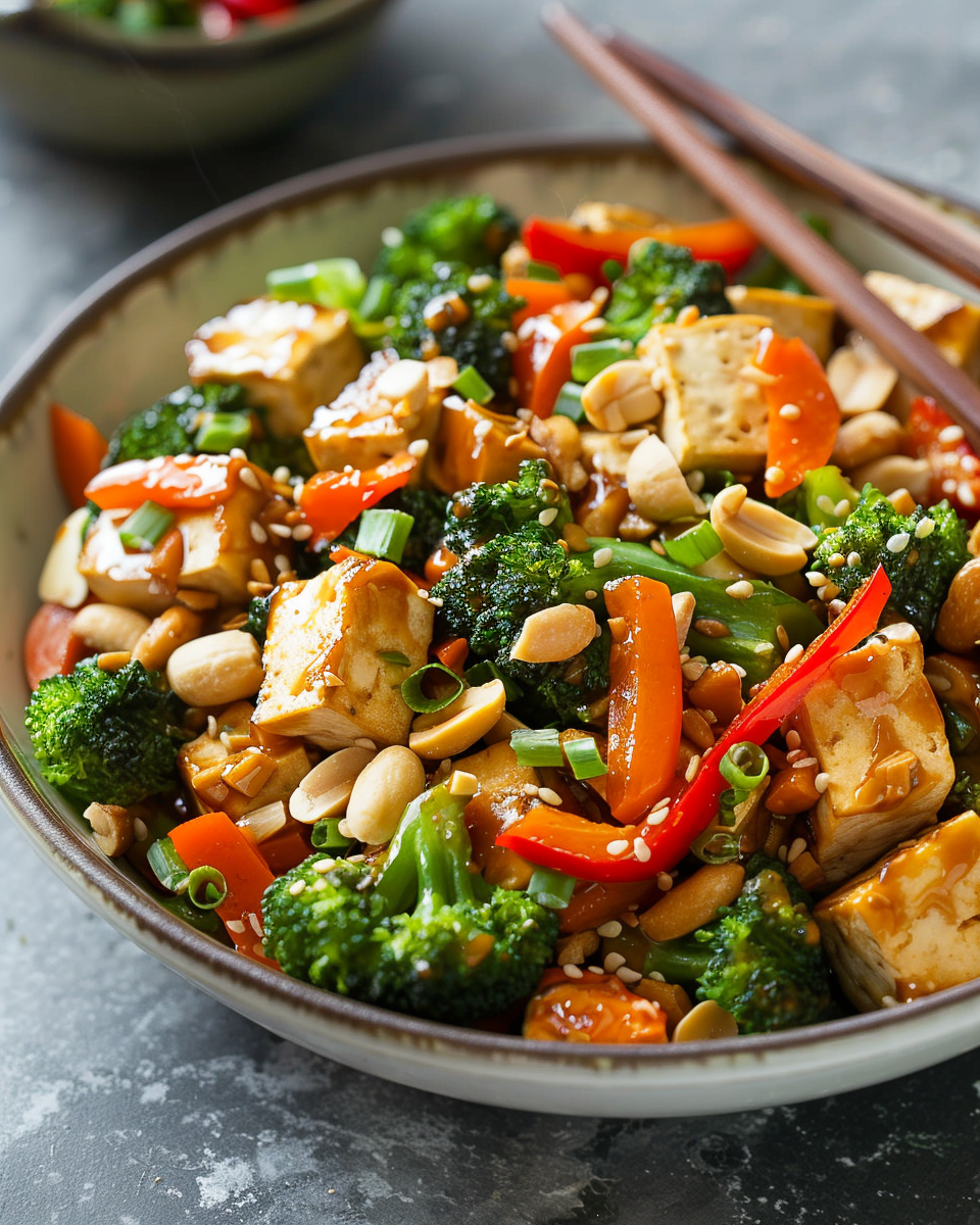 Tofu Stir-Fry with Peanut Sauce