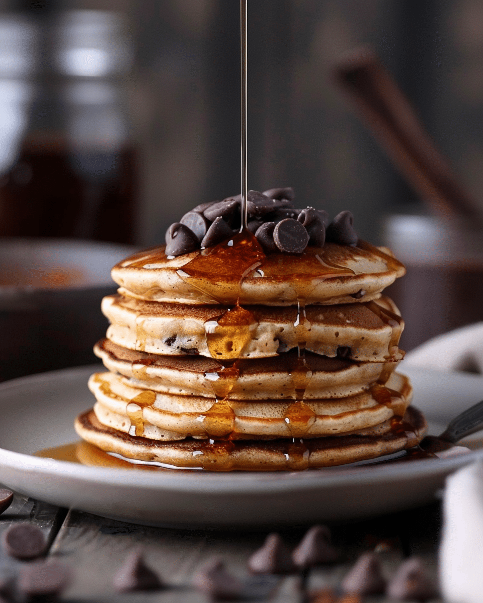 Chocolate Chip Protein Healthy Pancakes
