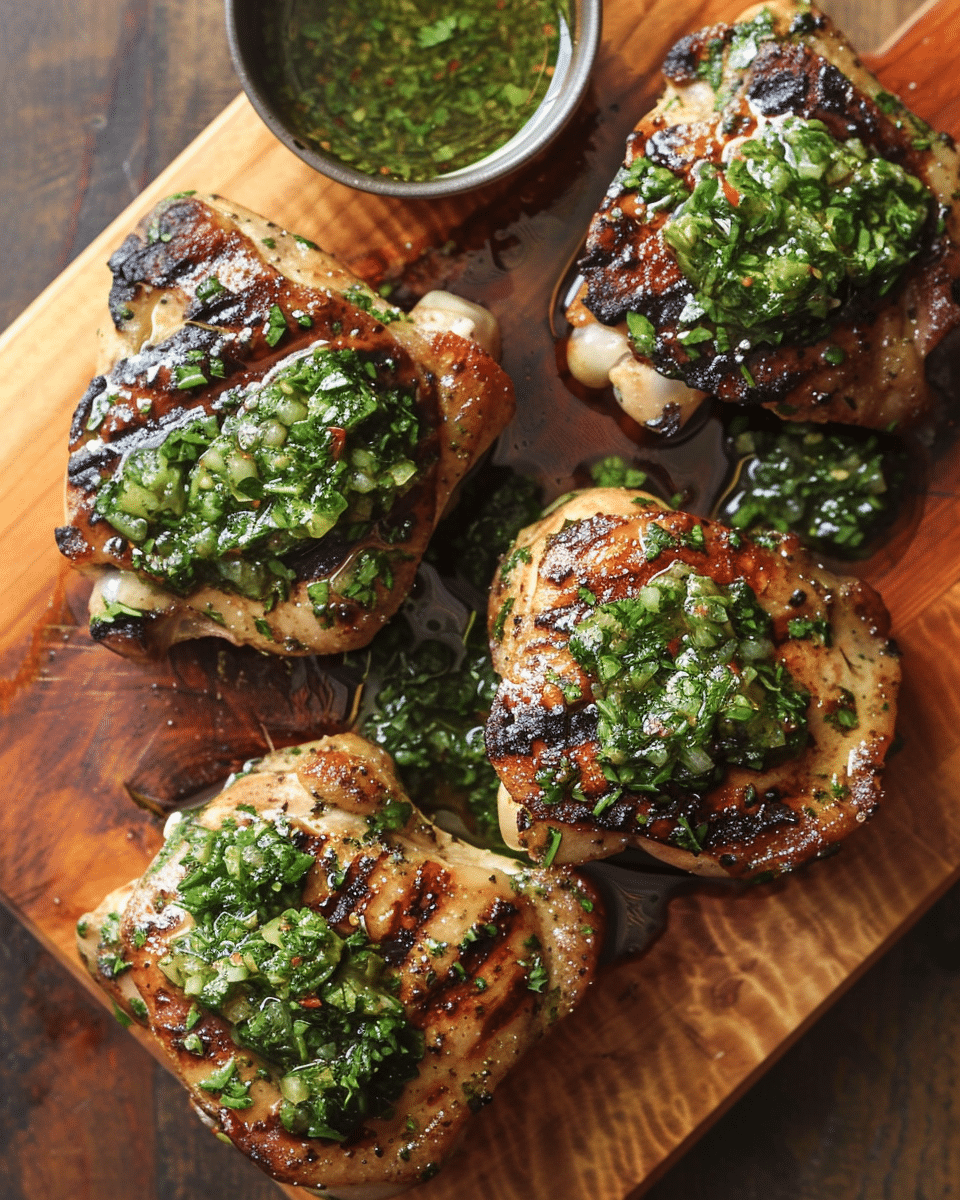 Grilled Chimichurri Chicken Thighs