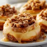 Apple Cheesecake Buns with Crumble Topping and Sweet Glaze Recipe