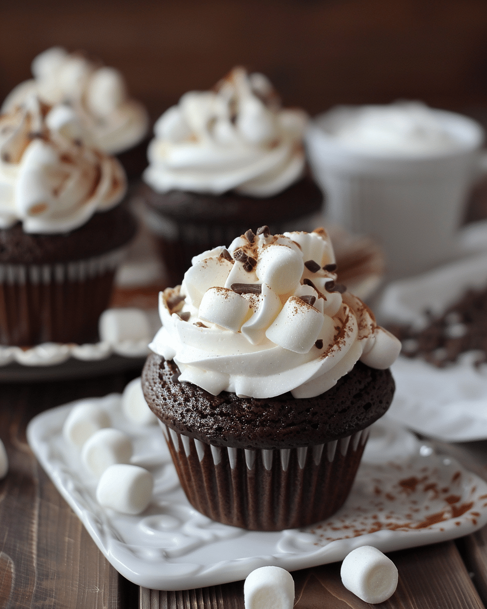 Decadent Cocoa-Marshmallow Cupcakes: A Heavenly Chocolate Treat with a Marshmallow Surprise