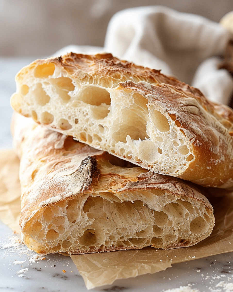 Bakery-Style No-Knead Ciabatta Bread