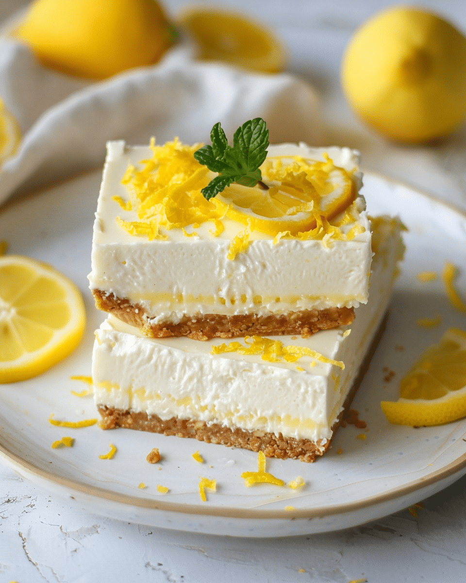 No-Bake Plant-Based Lemon Cheesecake Squares