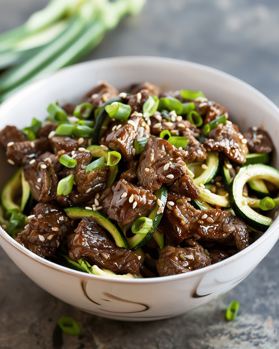 Keto Korean Beef with Zucchini Noodles