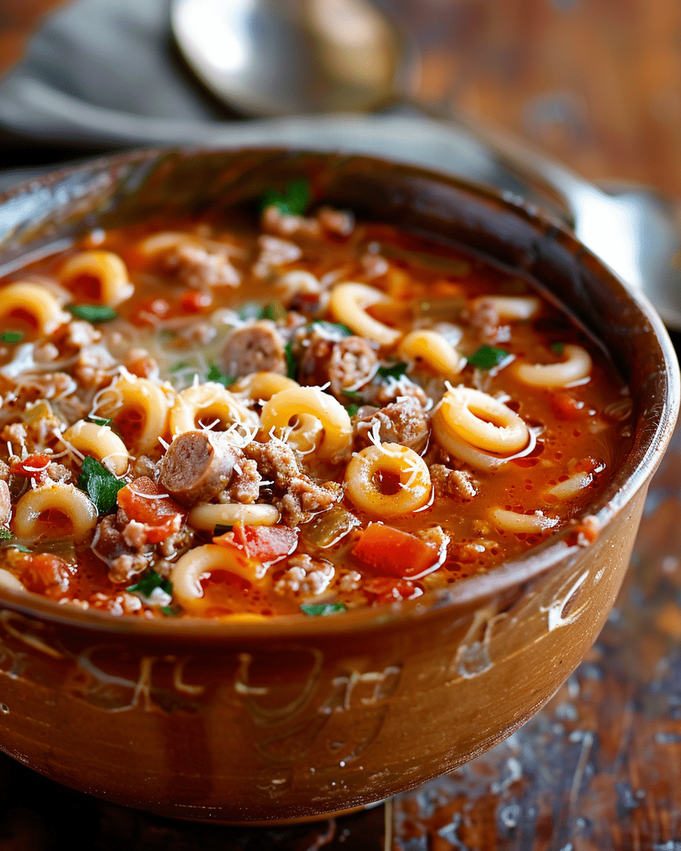 SpaghettiOs and Sausage Soup